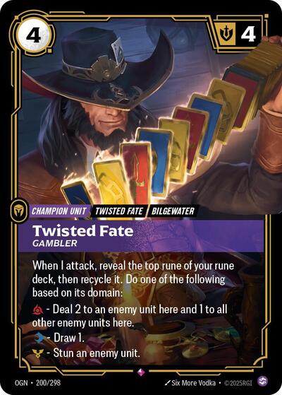 Twisted Fate Gambler (Origins) Light Play Foil