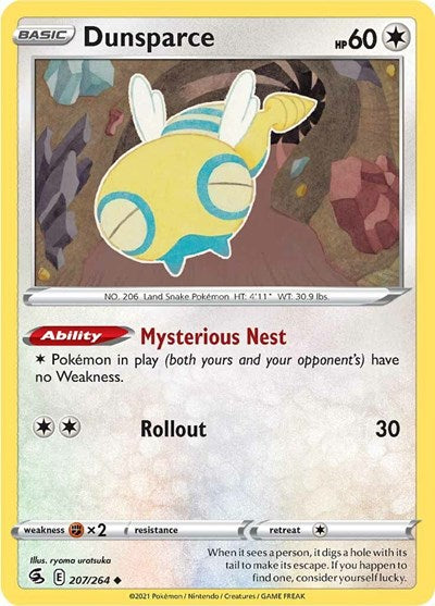 Dunsparce (SWSH08: Fusion Strike) Light Play