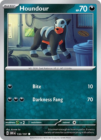 Houndour - 132 (Scarlet and Violet: Obsidian Flames) Light Play Reverse Holofoil