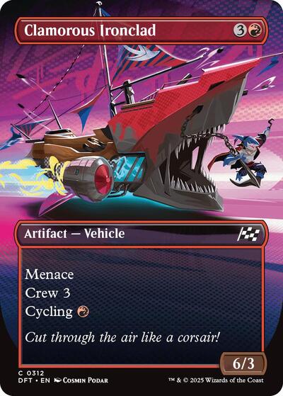 Clamorous Ironclad (Borderless) (Aetherdrift) Light Play