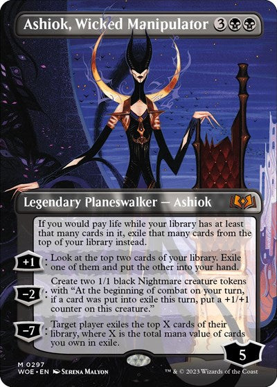 Ashiok, Wicked Manipulator (Borderless) (Wilds of Eldraine) Light Play