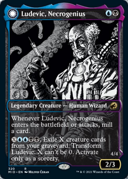 Ludevic, Necrogenius / Olag, Ludevic's Hubris (Showcase) (Innistrad: Midnight Hunt) Light Play