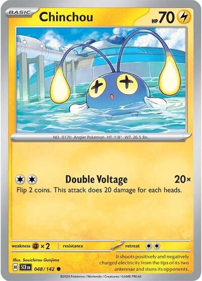 Chinchou (SV07: Stellar Crown) Light Play Reverse Holofoil