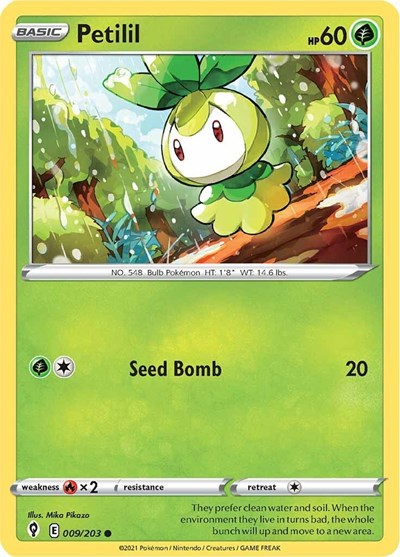 Petilil (SWSH07: Evolving Skies) Light Play Reverse Holofoil