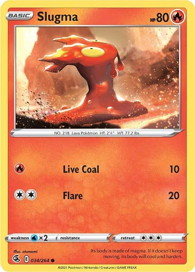 Slugma (SWSH08: Fusion Strike) Light Play Reverse Holofoil