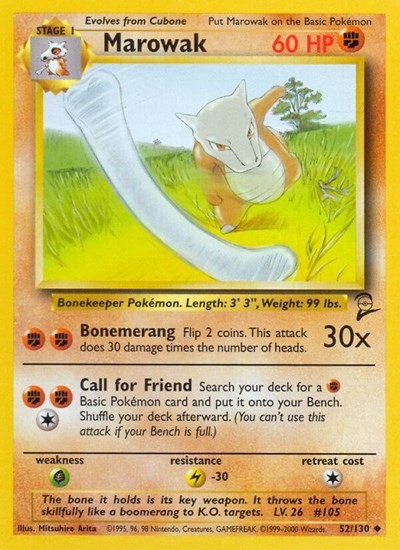 Marowak (Base Set 2) Heavy Play