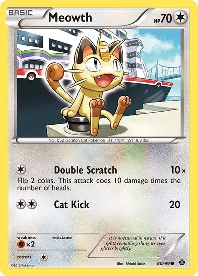 Meowth (Next Destinies) Light Play Reverse Holofoil
