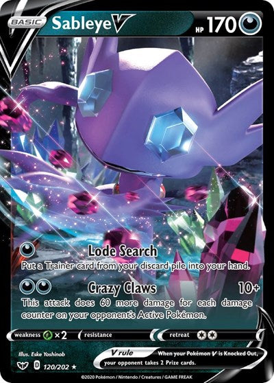 Sableye V (SWSH01: Sword & Shield Base Set) Near Mint Holofoil