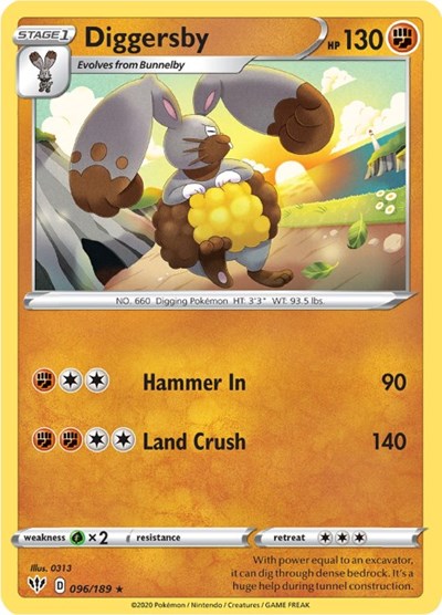 Diggersby (SWSH03: Darkness Ablaze) Light Play