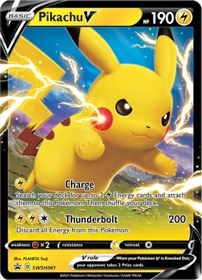 Pikachu V - SWSH061 (SWSH: Sword & Shield Promo Cards) Near Mint Holofoil