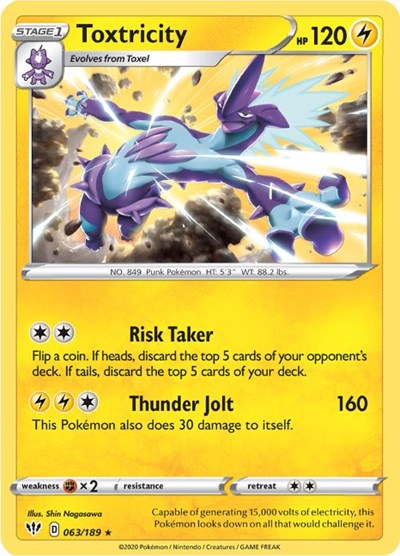 Toxtricity (SWSH03: Darkness Ablaze) Light Play Reverse Holofoil
