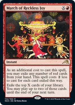 March of Reckless Joy (Kamigawa: Neon Dynasty) Light Play Foil