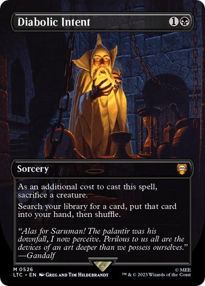 Diabolic Intent (Borderless) (Commander: The Lord of the Rings: Tales of Middle-earth) Light Play