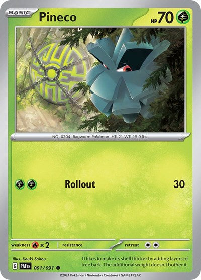 Pineco (SV: Paldean Fates) Light Play Reverse Holofoil