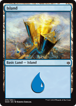 Island (255) (War of the Spark) Light Play