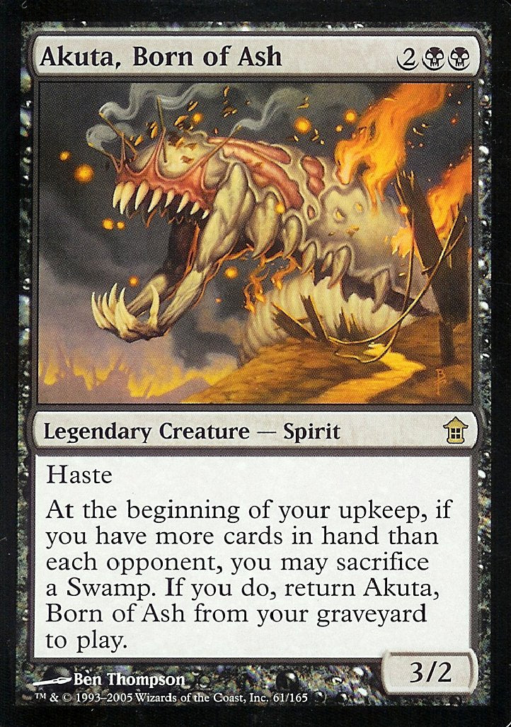 Akuta, Born of Ash (Saviors of Kamigawa) Light Play Foil
