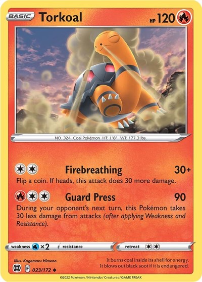 Torkoal (SWSH09: Brilliant Stars) Light Play Reverse Holofoil