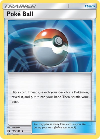 Poke Ball (SM Base Set) Heavy Play Reverse Holofoil