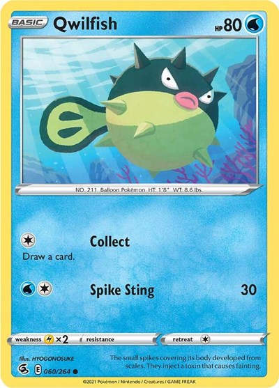Qwilfish (SWSH08: Fusion Strike) Light Play Reverse Holofoil