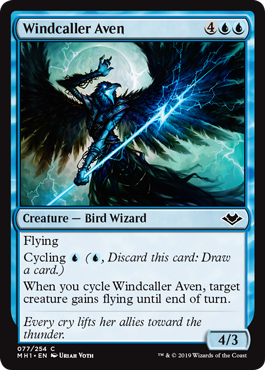 Windcaller Aven (Modern Horizons) Light Play Foil
