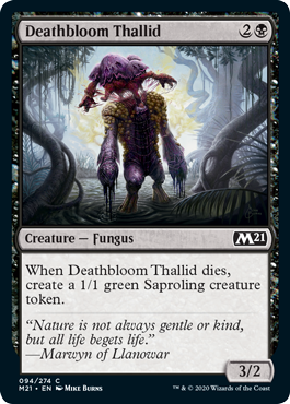 Deathbloom Thallid (Magic 2021 Core Set) Light Play