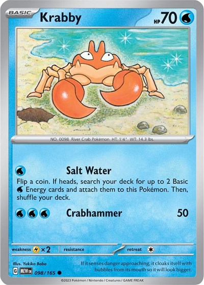 Krabby (Scarlet and Violet: 151) Light Play Reverse Holofoil