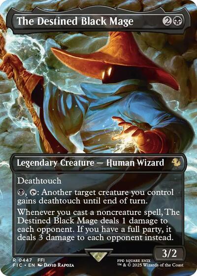 The Destined Black Mage (Borderless) (Commander: FINAL FANTASY) Light Play