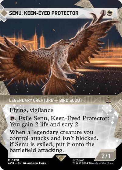 Senu, Keen-Eyed Protector (Showcase) (Universes Beyond: Assassin's Creed) Light Play