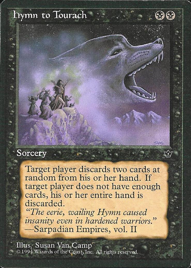 Hymn to Tourach (Van Camp) (Fallen Empires) Light Play