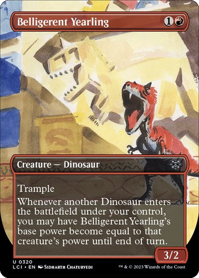 Belligerent Yearling (Borderless) (The Lost Caverns of Ixalan) Light Play Foil