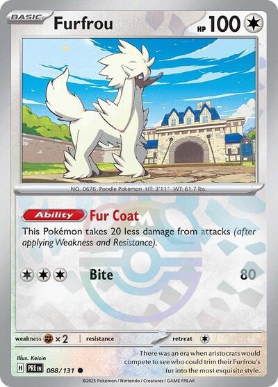 Furfrou (Master Ball Pattern) (SV: Prismatic Evolutions) Light Play Holofoil