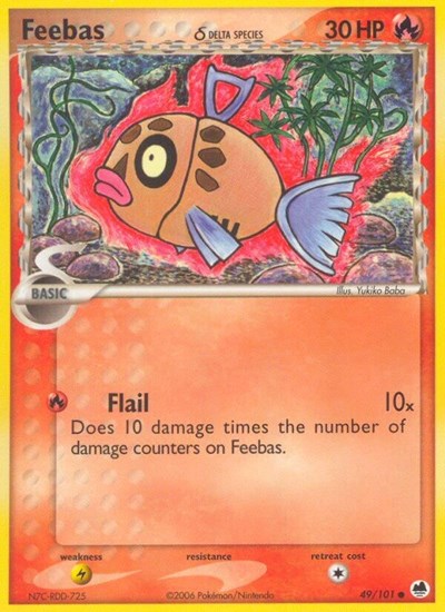 Feebas (Delta Species) (Dragon Frontiers) Damaged / Poor Reverse Holofoil