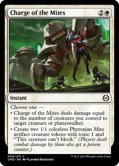 Charge of the Mites (Phyrexia: All Will Be One) Light Play Foil