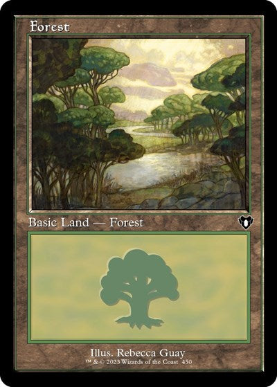 Forest (450) (Retro Frame) (Commander Masters) Light Play Foil