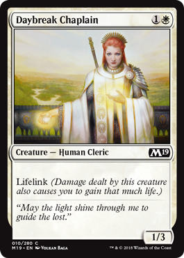 Daybreak Chaplain (Magic 2019 Core Set) Light Play