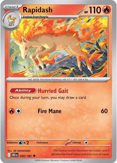 Rapidash - 030 (SV10: Destined Rivals) Light Play Reverse Holofoil