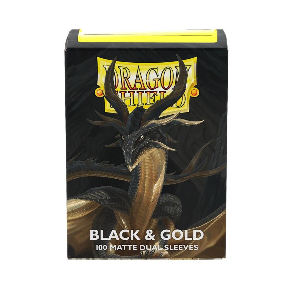 Dragon Shield Dual Matte Standard Sleeves - Black & Gold (100-Pack) - Dragon Shield Card Sleeves