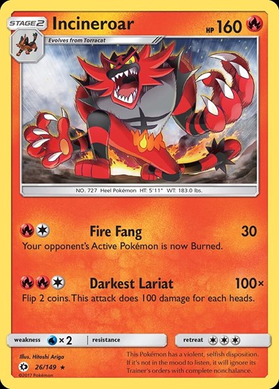 Incineroar (SM Base Set) Light Play