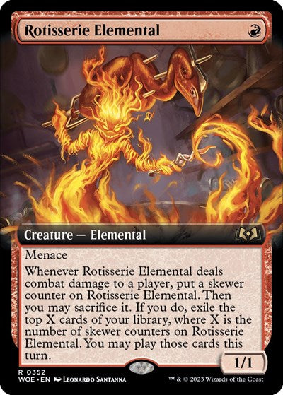 Rotisserie Elemental (Extended Art) (Wilds of Eldraine) Near Mint Foil