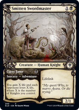 Smitten Swordmaster (Showcase) (Throne of Eldraine) Light Play
