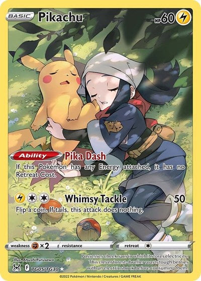 Pikachu (SWSH11: Lost Origin Trainer Gallery) Light Play