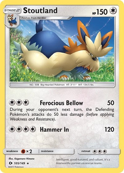 Stoutland (SM Base Set) Light Play