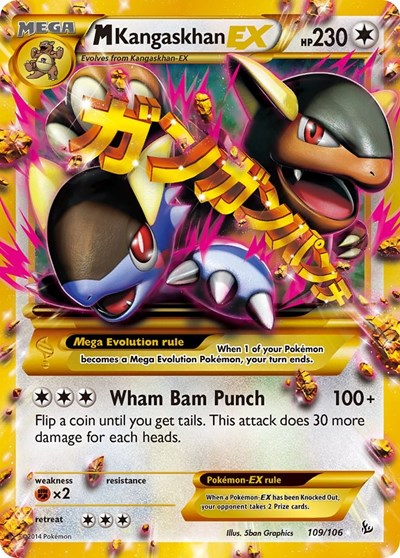 M Kangaskhan EX (109 Secret Rare) (XY - Flashfire) Damaged / Poor Holofoil