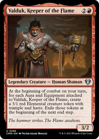 Valduk, Keeper of the Flame (Commander Masters) Light Play