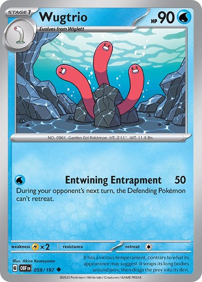 Wugtrio (Scarlet and Violet: Obsidian Flames) Light Play Reverse Holofoil