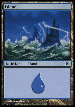 Island (368) (10th Edition) Light Play