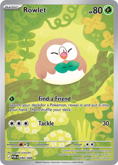 Rowlet - 090 (ME03: Perfect Order) Light Play Holofoil