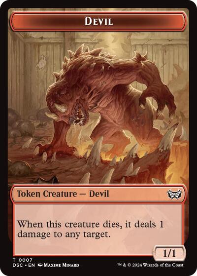 Devil / Scarecrow Double-Sided Token (Commander: Duskmourn: House of Horror) Light Play