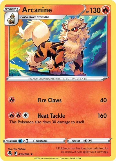 Arcanine (SWSH08: Fusion Strike) Light Play Reverse Holofoil