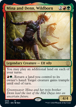Mina and Denn, Wildborn (Commander 2020 Zendikar Rising) Light Play
